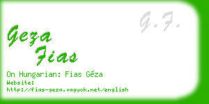 geza fias business card